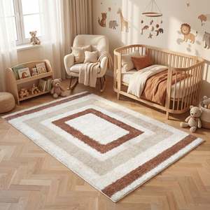 Alfombra de Yute para Sala de Estar, Modelo Moodi Shaggy Cream/Terra Slatefern, Fabricada a Máquina, Marca Netline Home - Product Image 2