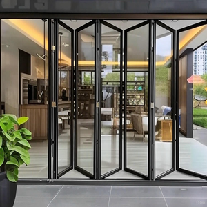 Puertas Plegables Bi-Fold Modernas <span class=keywords><strong>de</strong></span> Vidrio Templado Impermeable <span class=keywords><strong>y</strong></span> <span class=keywords><strong>Aluminio</strong></span> para Baño, Dormitorio, Apartamento, Hospital, Uso Exterior - Product Image 1