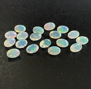Natural Ethiopian Opal Oval Cut 3x5mm Faceted - Superb Multifire Quality Opal Oval Faceted Cut - Product Image 4