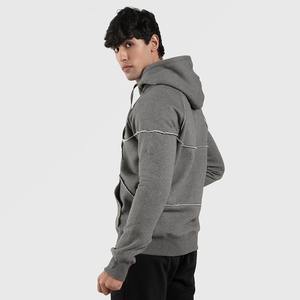 Rigger Hoodie Poches kangourou Poignets côtelés Étiquette tissée personnalisée Coupe ample Streetwear brodé personnalisé Sweats à capuche zippés - Product Image 6