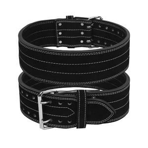 Professional Powerlifting <b>Belt</b> Single or Double Prong Buckle Durable Leather and Suede OEM Logo Options Factory Direct Supply - Product Image 1