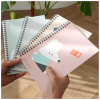 Carnet à spirale PP Boba A5 Cozy Cute Character pour étudiants et enfants, 150x210mm, 52 pages, certification antimicrobienne, école