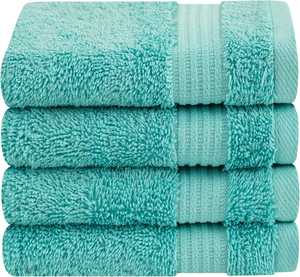 Ensemble de 4 serviettes de toilette turques 100% coton, rafraîchissantes, douces, absorbantes, écologiques, hypoallergéniques, séchage rapide - Product Image 2