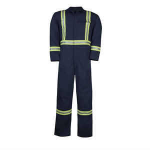 Salopette de sécurité au travail en coton avec logo personnalisé pour hommes combinaisons uniformes mécaniciens réfléchissantes ignifuges FRC respirantes - Product Image 3