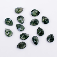 Batu Permata Hijau Moss Agate Berkualitas Tinggi Potongan Pear Cemerlang Alami untuk Pembuatan Perhiasan Vikas Gems Model VG-3153 8.0x5.0x4.0 mm