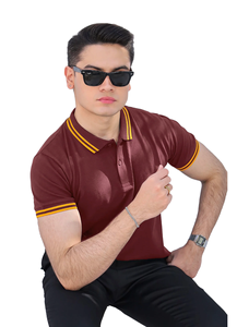Polo à col contrasté pour hommes, t-shirt décontracté à manches courtes en coton, vêtements d'été ajustés pour un usage quotidien et sportif - Product Image 2