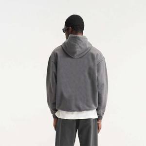 Sweat à capuche surdimensionné 2024 coton pour homme, lavé vintage, fabricant de haute qualité, 100% - Product Image 4