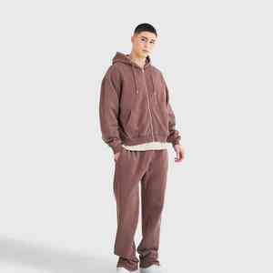 Venta más caliente de invierno de gran tamaño de dos piezas conjuntos de algodón de lana de impresión digital de diamantes de imitación de peso pesado personalizado OEM hombres Streetwear - Product Image 1