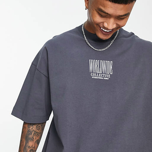 Personalizado holgado unisex 100% algodón en blanco overs camiseta algodón pesado 280 GSM algodón bordado camisetas de gran tamaño - Product Image 3