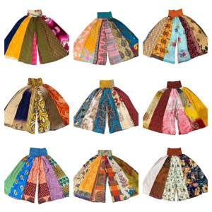 Prix de gros soie patch couche palazo pantalon boho hippie soie unisexe pantalon taille libre pantalon - Product Image 6