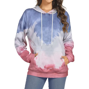 Personalizable con estilo Tie Dye sudaderas con capucha para las mujeres al por mayor ligero de moda de la calle desgaste de las mujeres pulóver Tie Dye sudaderas con capucha - Product Image 1