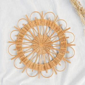 Handbraided Woven <b>Wicker</b> Plate Chargers for Wedding Party Event Wholesale Brown Rattan Plate Chargers - Product Image 2