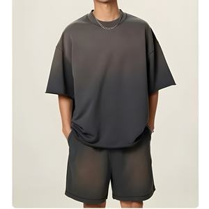 Unisex Custom Logo Cotton Streetwear Two-Piece Summer Track <b>Suit</b> DTG Printing <b>T</b>-<b>shirt</b> and Short Sets 2-in-1 Design Plus Size - Product Image 5