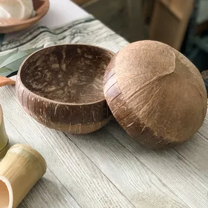 Motif sculpture noix de coco bol de coquille Vietnam coco ensembles de vaisselle OEM personnalisé accepté bols naturels - Product Image 3