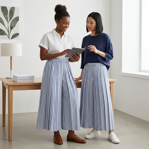 <span class=keywords><strong>Pantaloni</strong></span> Estivi Casual da Donna <span class=keywords><strong>in</strong></span> Tessuto Oxford Traspirante, Vestibilità Ampia, Taglio Bootcut, Vita Alta, <span class=keywords><strong>in</strong></span> <span class=keywords><strong>Lino</strong></span>-Cotone - Product Image 3