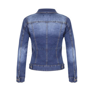 Nouvelle veste en jean d'hiver pour femmes, 100% coton, respirante, écologique, coupe-vent, boutons recouverts de tricot, vente en gros - Product Image 3