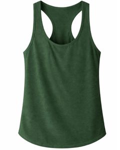 Manufacturer Customized Women Dark Green Racerback Tank <b>Top</b> <b>Sleeveless</b> O Neck Soft Stretch Casual Workout Fitness Gym SummerVest - Product Image 1