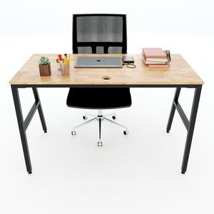 Minimalist 120x60x75cm <b>Computer</b> <b>Desk</b> with Trapez 2 Iron Legs & Built-in Bookshelf Assembled Required SPD68145 - Product Image 5