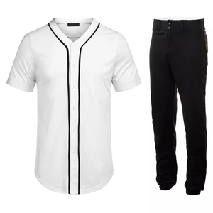 Uniforme de baseball à manches courtes fabriqué professionnellement, couleur unie, service OEM personnalisé, dernier design, respirant - Product Image 1