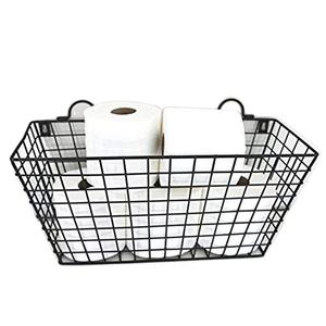 ห้องน้ําห้องน้ําโต๊ะเครื่องแป้งตะกร้าเก็บพร้อมที่จับสีดําเต็มสต็อกSuperครัวผักRackตะกร้าOrganizer - Product Image 1