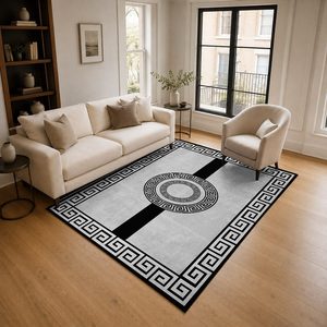 <b>RUGS</b> DEPOT LXDP-0608 Wholesale Grey <b>Silver</b> Traditional Anatolian Digital Printed Machine Washable Chenille Area <b>Rug</b> Non Slip - Product Image 2
