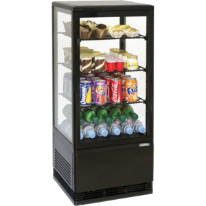 <b>Mini</b> 78L <b>Black</b> Positive Refrigerated Display Case Stylish Freezer & <b>Fridge</b> for Product Showcase - Product Image 1