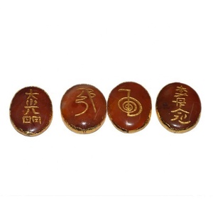 Pendules Reiki arc-en-ciel ensemble de pierres précieuses inspirantes Agen Chakra Styles d'amour sculptés à la main bol motif technique de gravure - Product Image 4