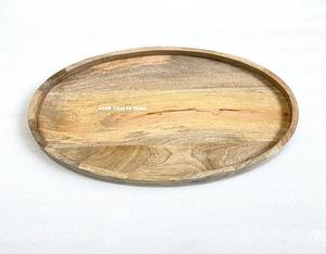 Plateau en bois ovale indien fait à la main de haute qualité avec poignée Plateau de service en bois personnalisé de style moderne pour la maison et le restaurant - Product Image 4
