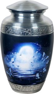 Grandes urnes funéraires classiques en métal, magnifiquement imprimées |   Stockage des cendres funéraires - Product Image 6