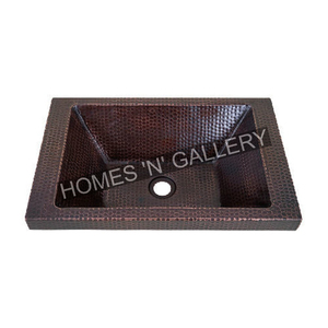 New Charola <b>Square</b> Copper Sink Bathroom Bar Sinks Bathroom Copper Sink Luxury Dark Matte Custom Manufacturer Supplier - Product Image 1