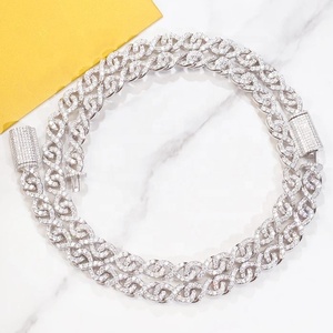 Chaîne cubaine en or plaqué diamant VVS glacé de luxe Hip Hop pour hommes - Product Image 3