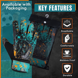 Gants de gardien de but de football pour adultes de qualité supérieure en gros, latex imperméable, doigts entiers, technologie de préhension supérieure, sangle de poignet réglable - Product Image 2