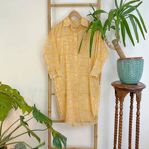 Algodón puro verano Casual hasta la rodilla vestido sin mangas bloque terroso estampado cómodo ropa de día para fiestas en la playa botón frontal - Product Image 1