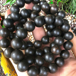 Deep Black <b>Agarwood</b> Religious Handcrafted Bracelet 16-18mm Round Beads 1kg Model for Calm Energy - Product Image 1