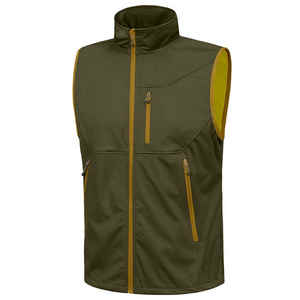 Chalecos y chalecos personalizados sin mangas con cremallera frontal completa y bolsillos laterales de poliéster Softshell abierto para hombre - Product Image 1