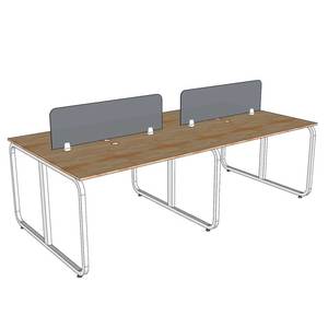 Escritorio Modular Contemporáneo Minimalista HBMN032 para 4 Personas, Muebles de Oficina Modernos de Melamina con Patas Metálicas y Doble Motor - Product Image 3