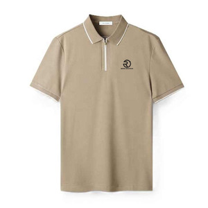 Venta al por mayor de algodón de alta calidad de poliéster Spandex Tri-Blend Slim Fit Zip Business Casual Semi Formal Polo para hombres - Product Image 5