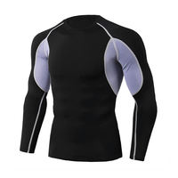 Camiseta Deportiva de Compresión al por Mayor, Camiseta de Compresión de Manga Larga con Estampado Personalizado por Sublimación Completa para Adultos