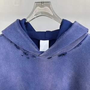 Personnalisé Vintage gris polaire surdimensionné lourd 100% coton blanc lavé à l'acide en détresse pantalons de survêtement à capuche ensemble printemps - Product Image 6