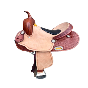 El mejor sillín de caballo occidental de estilo inglés integral de cuero genuino con material sintético para equitación de resistencia - Product Image 1