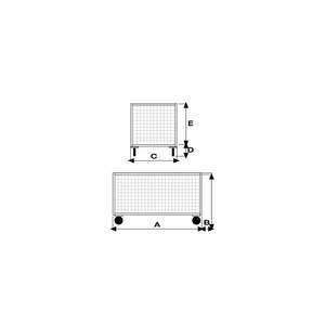 4-Sided Painted PP Mesh Platform with 4 Swivel Wheels 2 Brakes for <b>Transport</b>-Steel Rubber Swivel Caster Type - Product Image 2