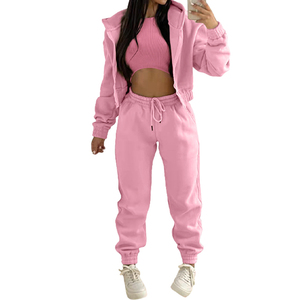 Ensemble Jogging 3 Pièces Femme Polaire Ensembles Personnalisés pour Femmes Respirant Vêtements de Mode Femme Ensemble de Survêtement Casual - Product Image 4