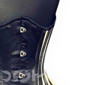 Gothic <b>Black</b> White Satin Underbust Body Shaping Party wear Corset - Product Image 6