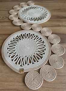 แผ่นรองจานทำจากหญ้าทะเลธรรมชาติขนาด35ซม. ทำด้วยมือ - Product Image 4