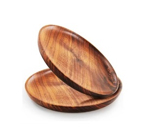 Stylish Irregular Acacia Wood Charger Plate Durable Eco-Friendly Polished Technique Customized Color 100pcs for Home Decor - Product Image 4