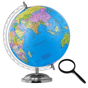 Big Size Wereldbol W/Stalen Afwerking Arc En Base Educatief Politieke Kaart Globe Voor Thuis Globe Voor Kids leren Geografie