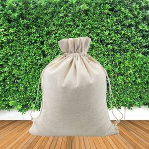 Sacs en tissu à cordon de serrage en coton 100% réutilisables et écologiques, en vrac, pour emballage cadeau, rangement, projets de bricolage, voyages, mariages, expositions - Product Image 6