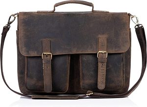 World Craft Impex Handmade 16 Inch Buffalo Leather <b>Briefcase</b> <b>Laptop</b> Messenger <b>Bag</b> Office <b>Briefcase</b> College <b>Bag</b> for Men and Women - Product Image 2
