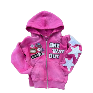 Personalizado negro francés Terry peso pesado ácido lavado sudaderas con capucha hombres algodón mezclado Sudadera con capucha fabricante Boxy Oversized Rhinestone Hoodie - Product Image 1