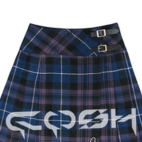 Jupe kilt décontractée taille plus pour femme, respirante, écologique, motif tartan écossais, 20 pouces, style cargo, avec sangles à boucles en cuir